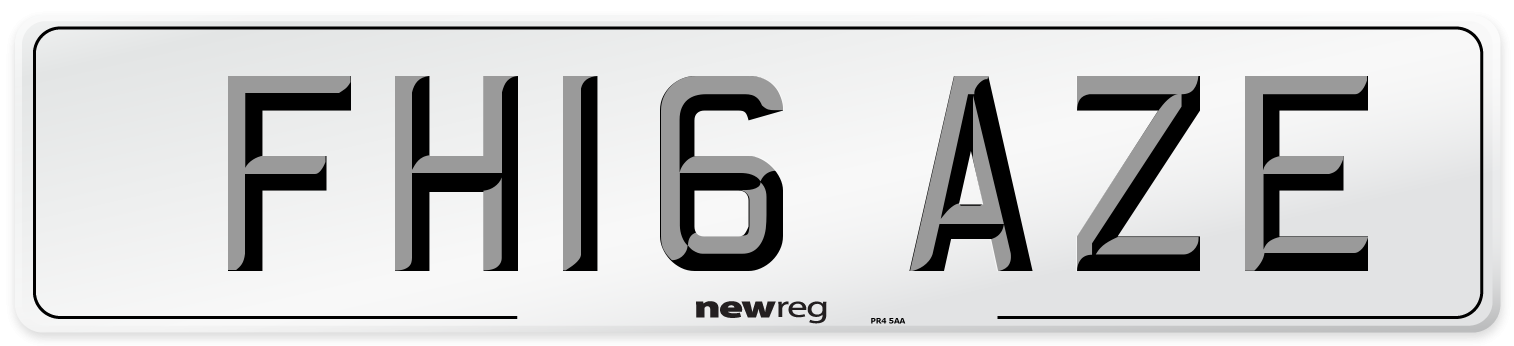 FH16 AZE Number Plate from New Reg